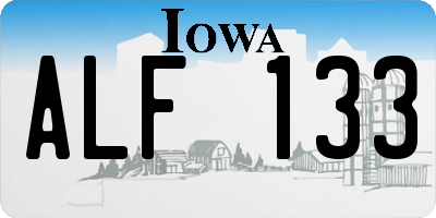 IA license plate ALF133