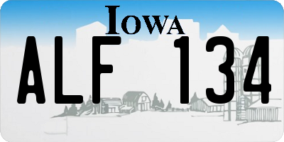 IA license plate ALF134