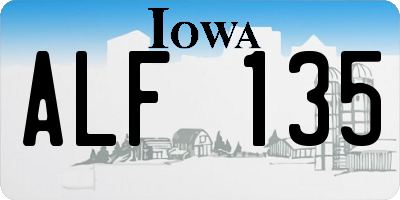 IA license plate ALF135