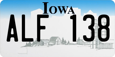 IA license plate ALF138