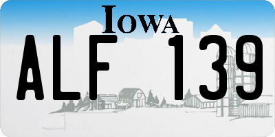 IA license plate ALF139