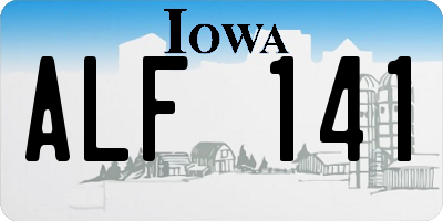 IA license plate ALF141