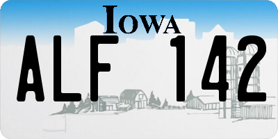 IA license plate ALF142