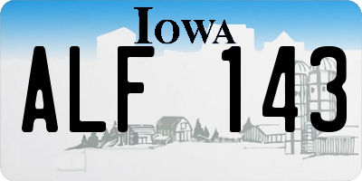 IA license plate ALF143