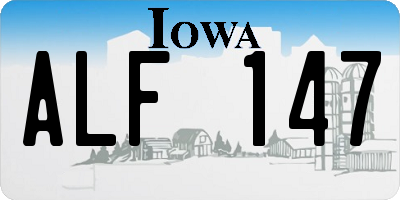 IA license plate ALF147