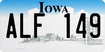 IA license plate ALF149