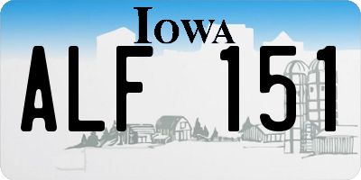 IA license plate ALF151