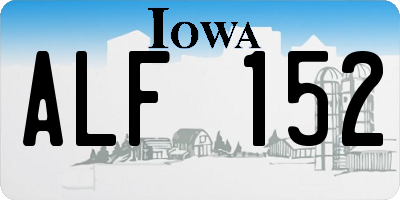 IA license plate ALF152