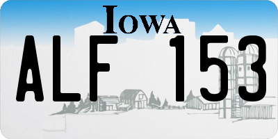 IA license plate ALF153