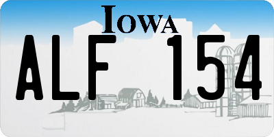 IA license plate ALF154
