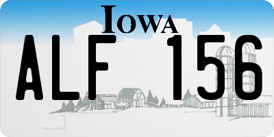 IA license plate ALF156