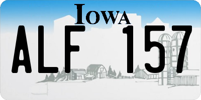 IA license plate ALF157