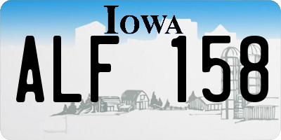 IA license plate ALF158