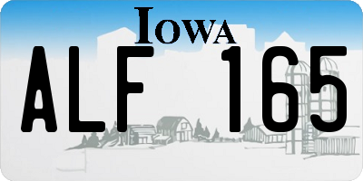 IA license plate ALF165
