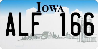 IA license plate ALF166