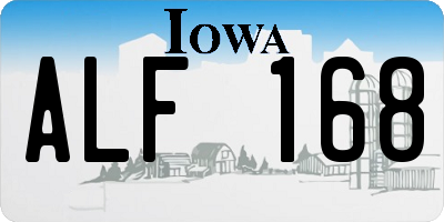 IA license plate ALF168