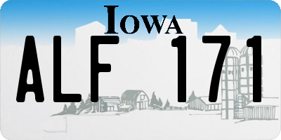 IA license plate ALF171
