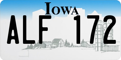 IA license plate ALF172