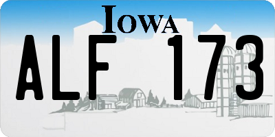 IA license plate ALF173