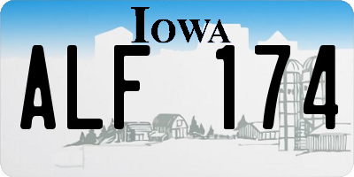 IA license plate ALF174
