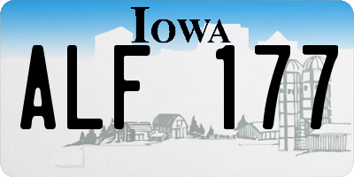 IA license plate ALF177