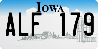 IA license plate ALF179