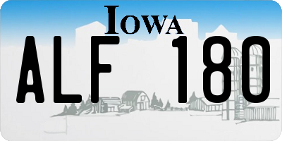 IA license plate ALF180