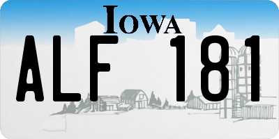 IA license plate ALF181