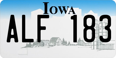 IA license plate ALF183