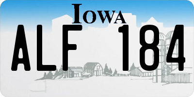 IA license plate ALF184