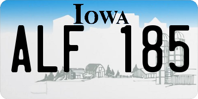 IA license plate ALF185