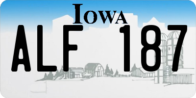 IA license plate ALF187