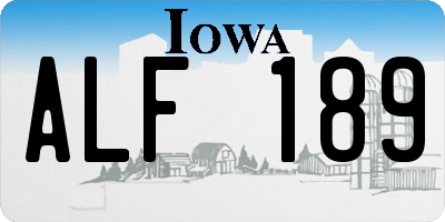 IA license plate ALF189