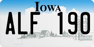 IA license plate ALF190
