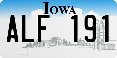 IA license plate ALF191