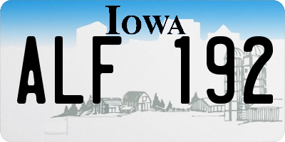 IA license plate ALF192
