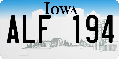 IA license plate ALF194