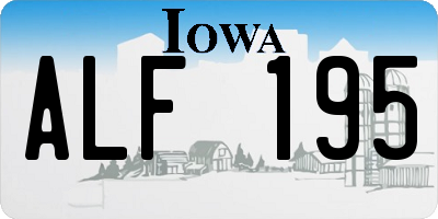 IA license plate ALF195