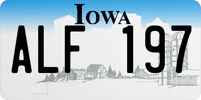 IA license plate ALF197