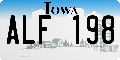 IA license plate ALF198