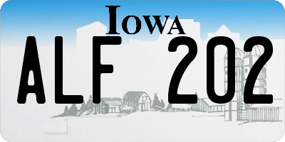 IA license plate ALF202
