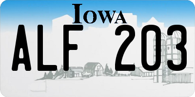 IA license plate ALF203