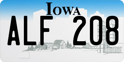 IA license plate ALF208