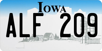 IA license plate ALF209