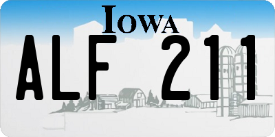 IA license plate ALF211