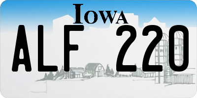 IA license plate ALF220