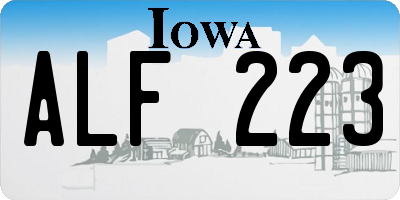 IA license plate ALF223