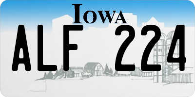 IA license plate ALF224