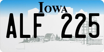 IA license plate ALF225