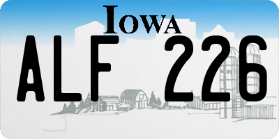 IA license plate ALF226